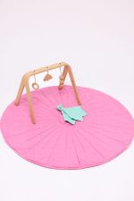 Pink Robin/Hummingbird - Linen Quilted Playmat