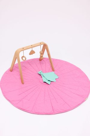 Pink Robin/Hummingbird - Linen Quilted Playmat