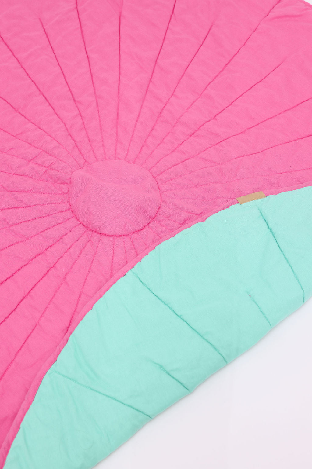 Pink Robin/Hummingbird - Linen Quilted Playmat - Image 2